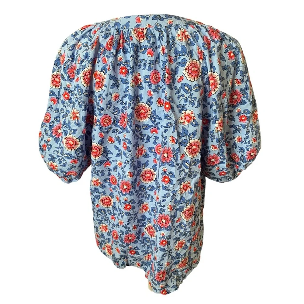 LOFT Blue Floral Blouse - Picture 4 of 7